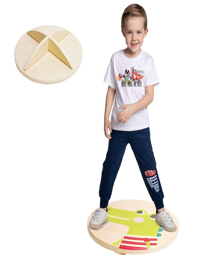 Joonly Wooden Balance Board Kids With Crossed Base Balance Kids Rocking Seesaw Balance Board Sensory Training Rocking Board Balance Training Equipment Indoor Outdoor - Image 1