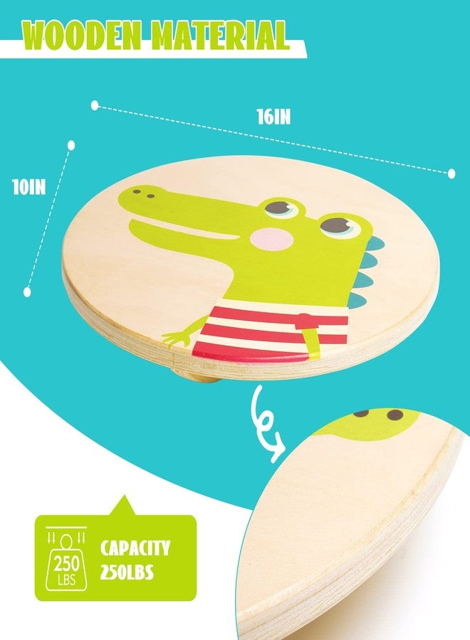 Joonly Wooden Balance Board Kids With Crossed Base Balance Kids Rocking Seesaw Balance Board Sensory Training Rocking Board Balance Training Equipment Indoor Outdoor - Image 4
