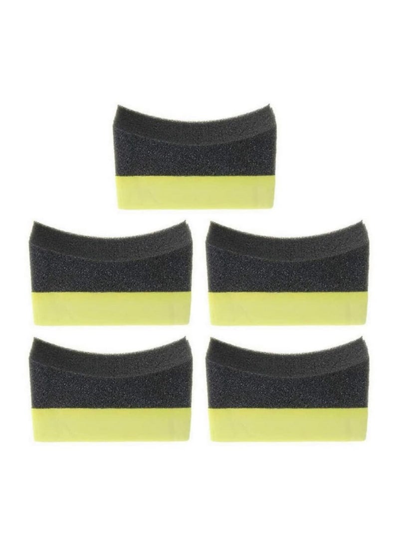 Y&D - Car Tyre Cleaning Sponge, Professional Automobile Wheel Washer Tire Dressing Applicator Sponge Easy To Clean Corner Curved Beauty Tool 5 Pcs - Image 1
