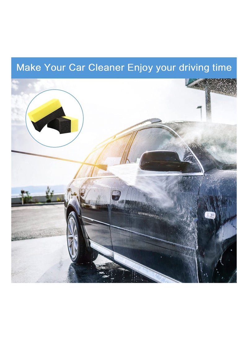 Y&D - Car Tyre Cleaning Sponge, Professional Automobile Wheel Washer Tire Dressing Applicator Sponge Easy To Clean Corner Curved Beauty Tool 5 Pcs - Image 1