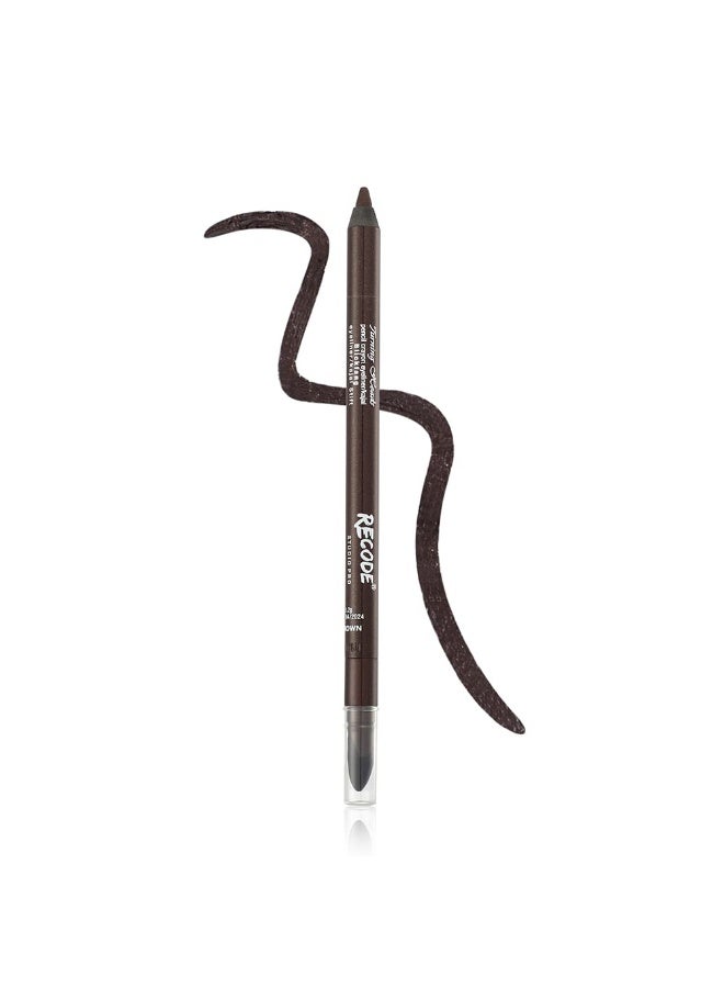 Recode Matt Turning Heads Crayon Gel Eyeliner Kajal Pencil Smudger Long Lasting Waterproof Smudge Proof Brown 1.2gm - Image 1