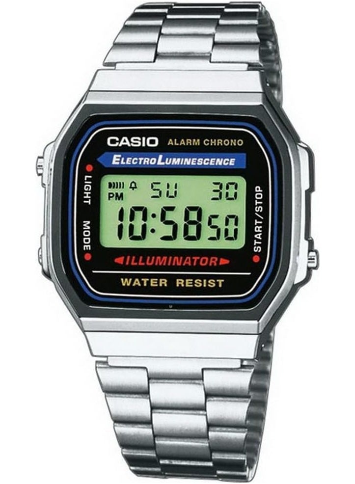 Casio Vintage Unisex Quartz Stainless Steel Digital Watch A168WA-1WDF