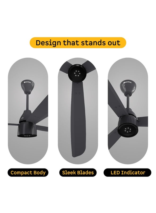 atomberg Renesa Enzel 1200mm BLDC Ceiling Fan with Remote Control | BEE 5 star Rated Energy Efficient Fan | High Air Delivery with LED Indicators| 3 Year Warranty (Pebble Grey) - Image 2
