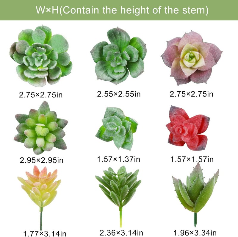 FOIMAS 18pcs Mini Artificial Succulent Plant,Flocked Faux Succulent for Floral Wall Garden Arrangement Home Office Decor,Unpotted - Image 5