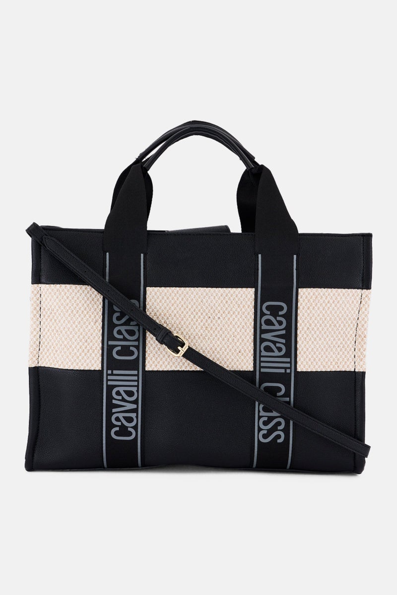 Cavalli Class Women Brand Logo Tote Bag, Multicolor  - Image 1