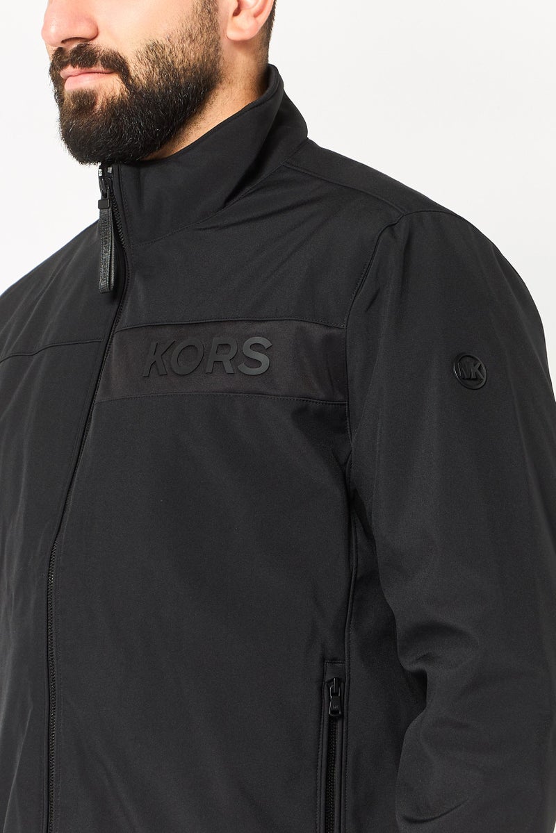 Michael Kors جاكيت سوفت شل للرجال بشعار العلامة التجارية، أسود - Image 2