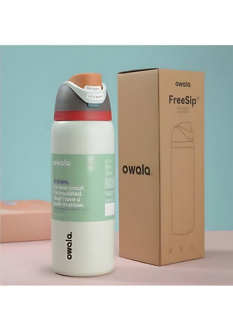 FreeSip Insulated Stainless Steel Water Bottle with Straw for Sports, Travel, and School BPA-Free Sports Water Bottle, 32 oz