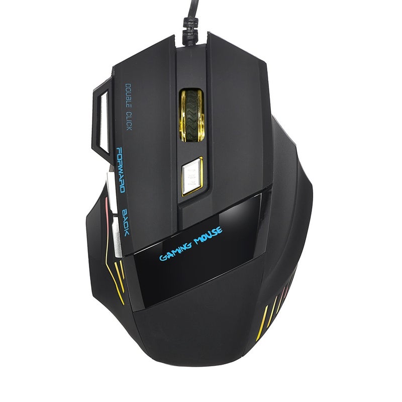 3200 DPI 7 Button 7D LED Optical USB Wired Gaming Mice for Laptop PC Professional Gamer Adjustable Black - Image 4