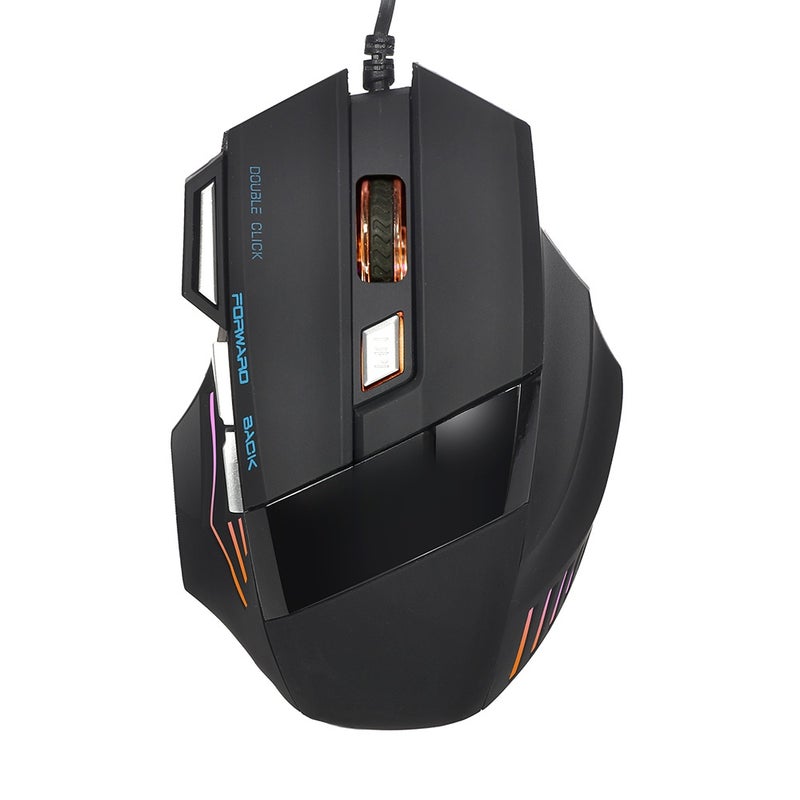 3200 DPI 7 Button 7D LED Optical USB Wired Gaming Mice for Laptop PC Professional Gamer Adjustable Black - Image 3