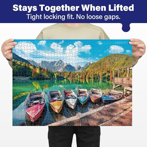 BenBen 1000 Piece Puzzle for Adults Jigsaw Puzzles with Letters on Back Fusine Lake Challenging Puzzle for Game Night Home Dcor - Image 5