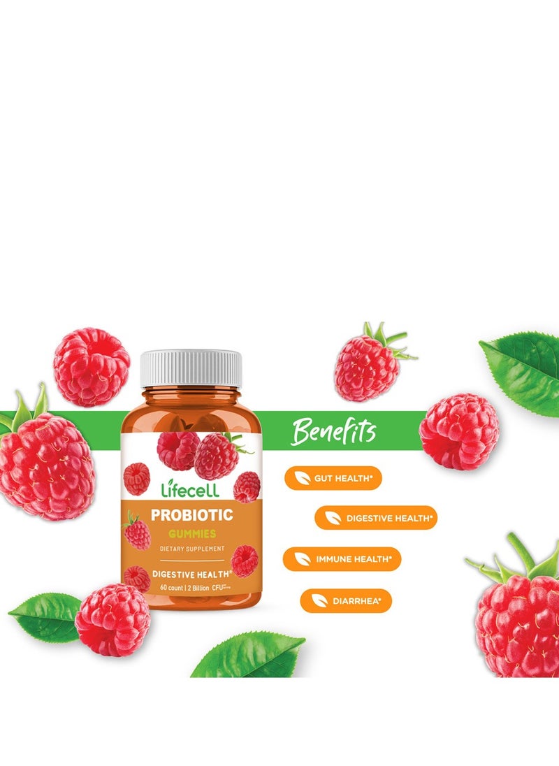 Lifecell - Probiotic Gummies,Digestion & Metabolism, Probiotics, Prebiotics, Botanicals & Vitamins ,Health Support Dietary Supplement 60 Gummies - Image 1