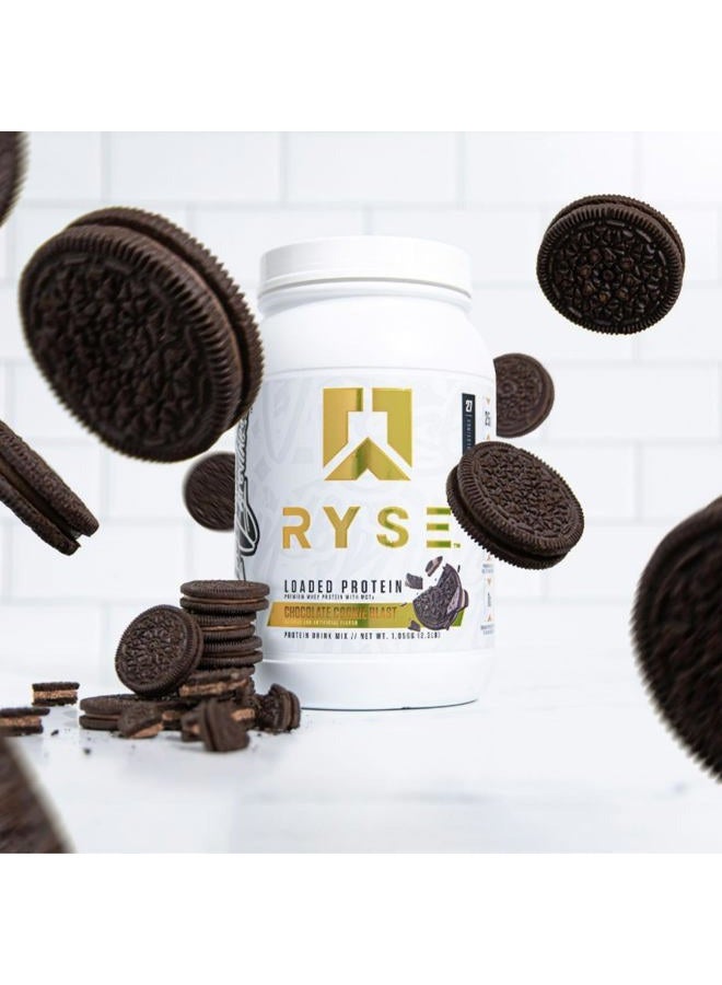 RYSE Up Supplements RYSE Loaded Protein Powder - Chocolate Cookie Blast - 25g Whey Protein Isolate & Concentrate with Prebiotic Fiber & MCTs - Low Carb, Low Sugar, Digestive-Friendly - 54 Servings / 4 lb Tub - Image 5
