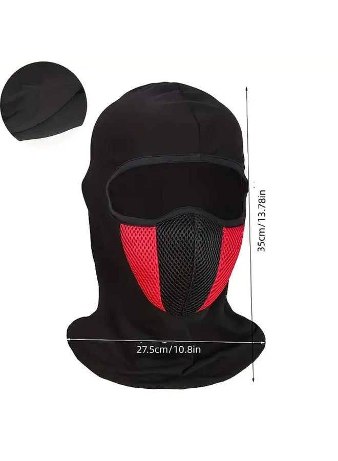 Black Balaclava Ski Mask With Mesh Panel For Motorcycle Riding Outdoor Sports - Image 2