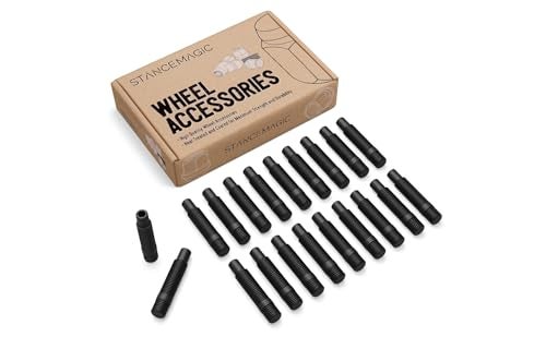20pcs 14x15 to 14x15 Wheel Stud Conversion 32mm Shank Length Compatible with Audi Volkswagen TT A3 A4 S4 A5 S5 A6 S6 A7 S7 A8 S8 B5 B6 B7 B8 Jetta Golf GTI R32 Black
