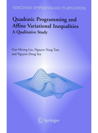 Quadratic Programming and Affine Variational Inequalities: A Qualitative Study - pzsku/ZCA972C577ADBAE31FCC4Z/45/1747743118/7a27ff5b-4785-4352-b95c-8a7f209cecfe
