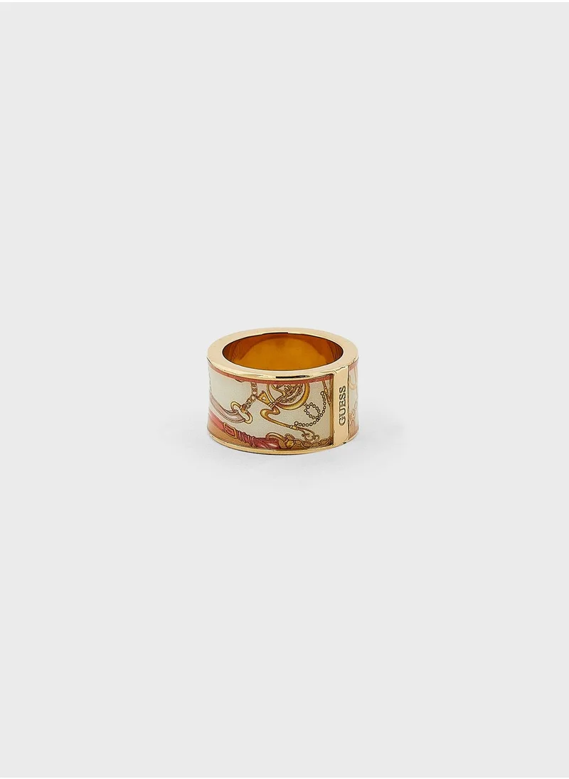 GUESS Horsebit Print Ring