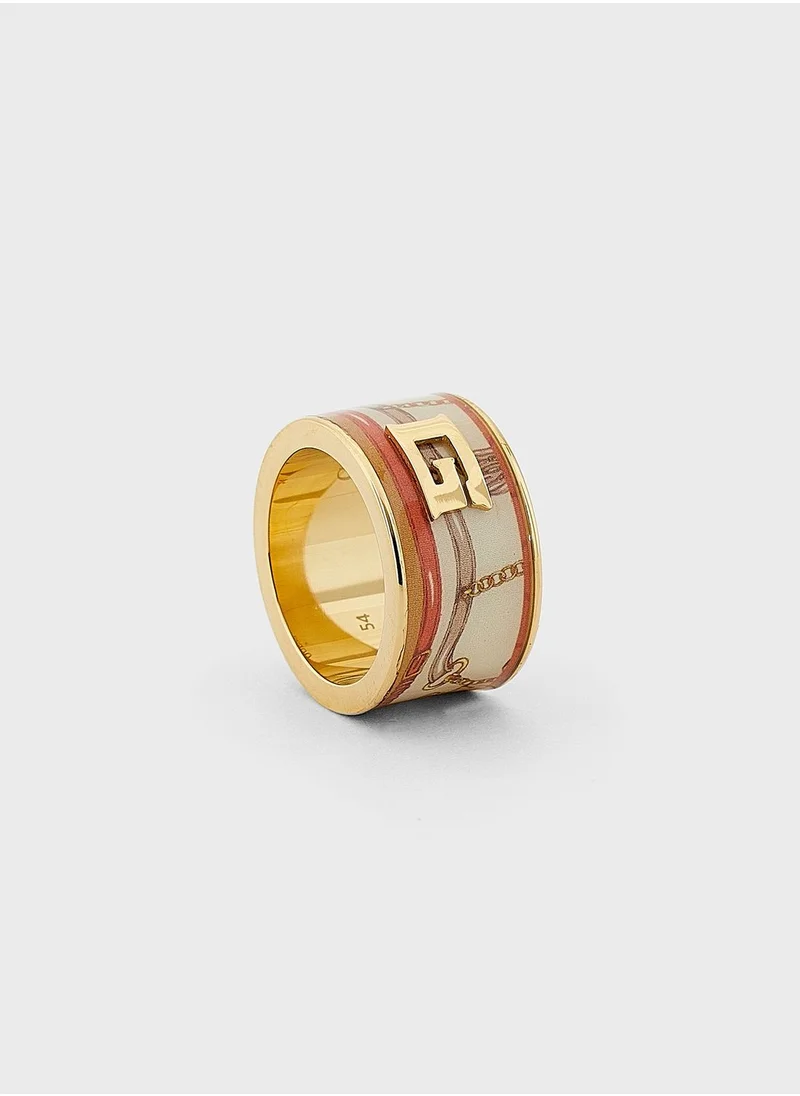 GUESS Horsebit Print Ring