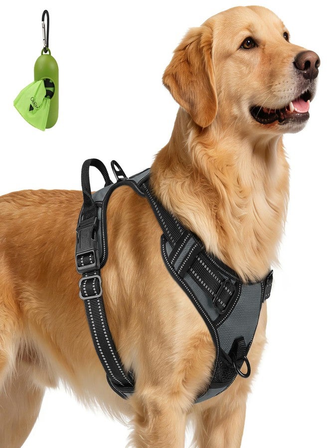 Joytale No Pull Dog Harness for Extra Large Dogs, Reflective Pet Vest with Front Clip, Adjustable Soft Padded Harnesses with Easy Control Handle for Training and Walking, Gray, XL - Image 1