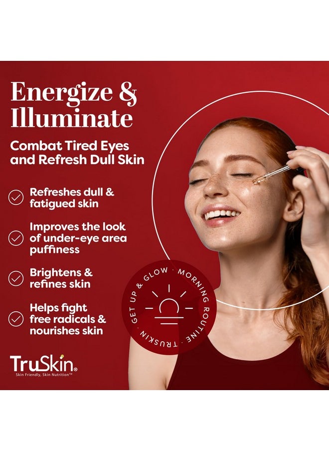 TruSkin - TruSkin Caffeine Face & Eye Serum - Energizing 5% Caffeine Serum with EGCG - Dark Circles Under Eye Treatment with Niacinamide Matcha and Ginseng - Reduce Eye Puffiness in 60 Days, 1 Fl Oz - Image 1
