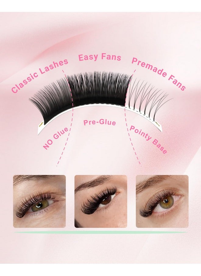 NAGARAKU NAGARAKU Easy Fan Eyelash Extensions Volume Lash 0.07 D curl 8-15mm Mix Tray Rapid Blooming Faux Mink Cluster For Beginners Soft Professional Lash Supplies  - Image 3