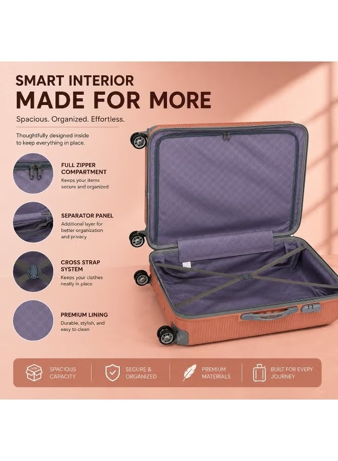 28 Inch Trolley Travel Suitcase with Spinner Wheels, Durable Hard Shell ABS Luggage, Large Capacity Checked Baggage for Business and Vacation Travel - Image 3