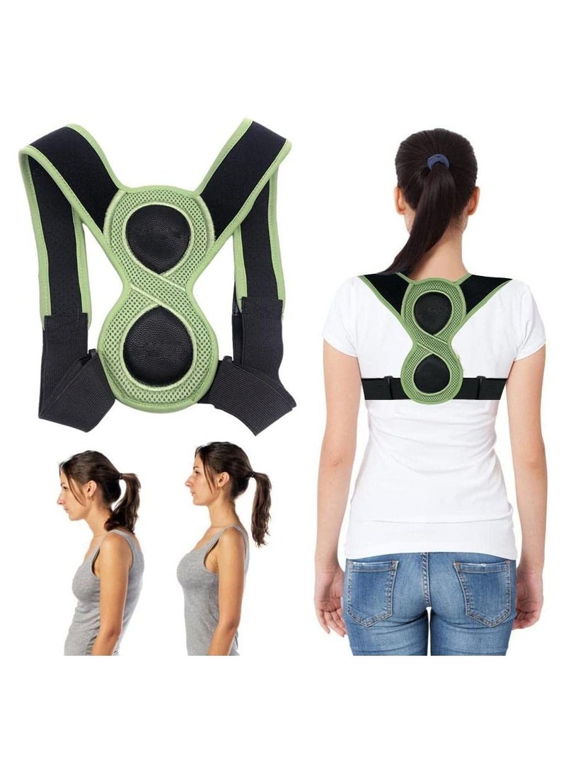 SYOSI Adjustable Posture Corrector Upper Back Brace Helps Relieve Back Strain, Slouching Text Neck, Eight Points Of Support, One Size Fits Most  - Image 1