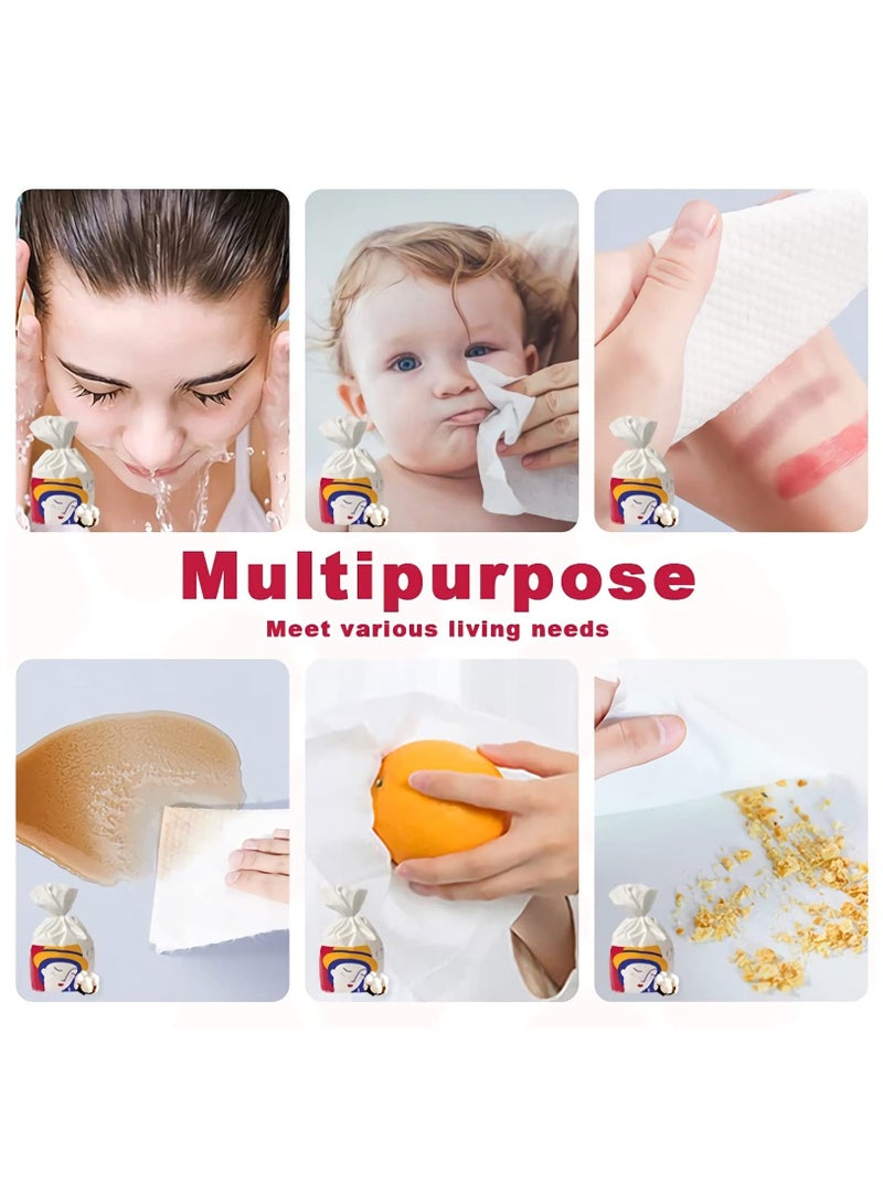 SOLARAE Biodegradable Disposable Face Towels, Soft Lint-Free Cotton Tissues, 80 Count Extra Thick Dry & Wet Wipes for Sensitive Skin - Ideal for Gentle Facial Cleansing. - Image 4