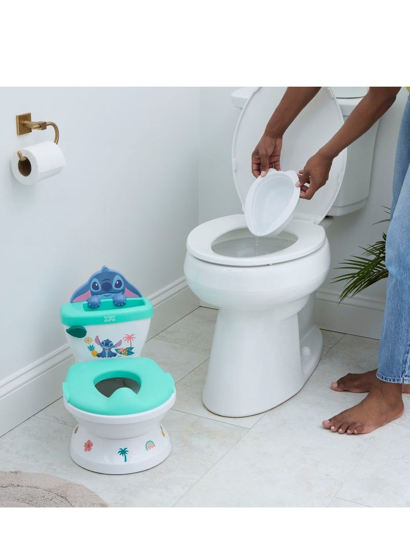 Bright Starts مقعد تدريب على المرحاض 2 في 1 من ديزني ستيتش مع أصوات وملصقات، 1.5 - 5 سنوات - Image 3
