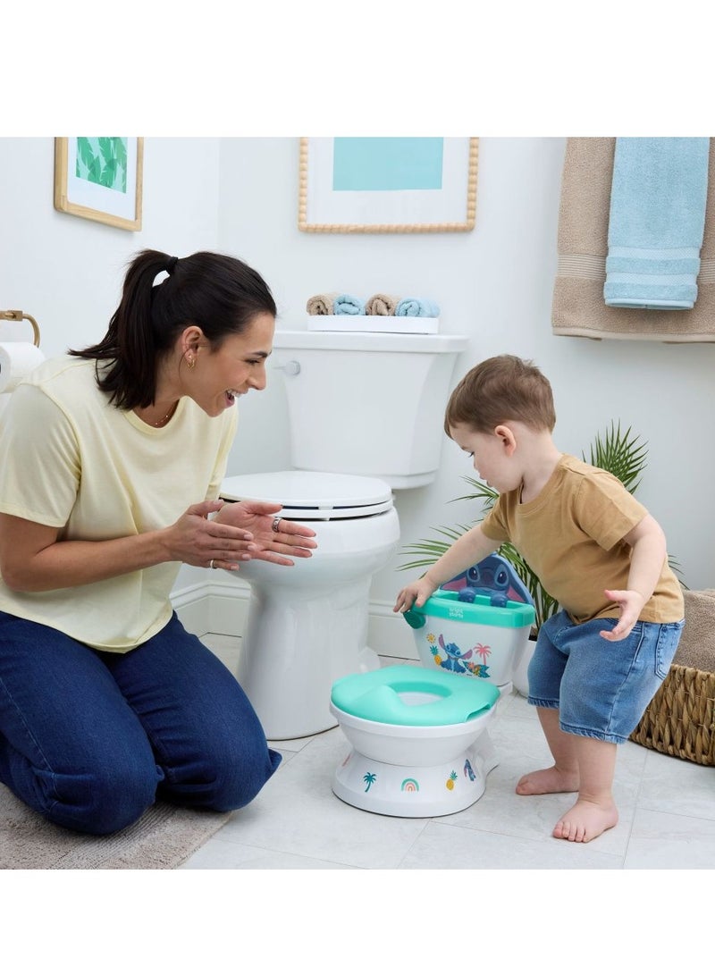 Bright Starts مقعد تدريب على المرحاض 2 في 1 من ديزني ستيتش مع أصوات وملصقات، 1.5 - 5 سنوات - Image 5