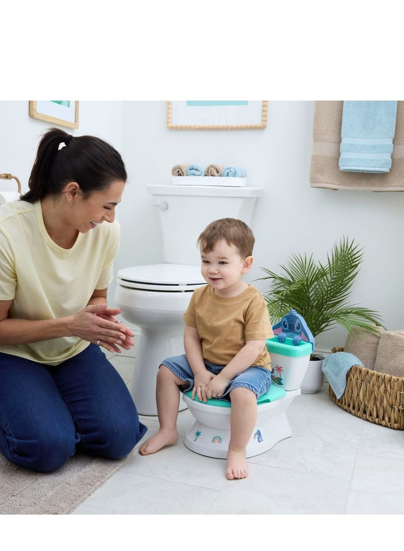Bright Starts مقعد تدريب على المرحاض 2 في 1 من ديزني ستيتش مع أصوات وملصقات، 1.5 - 5 سنوات - Image 4