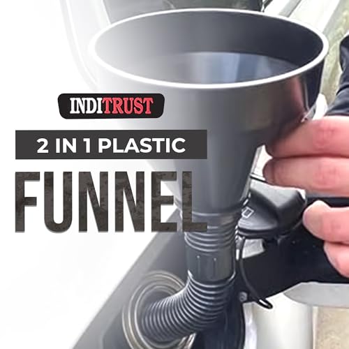 Inditrust 2 in 1 Plastic Funnel Can Spout for Oil | Water | Fuel | Petrol | Diesel | Gasoline for Cars | Bikes | Trucks - Image 2