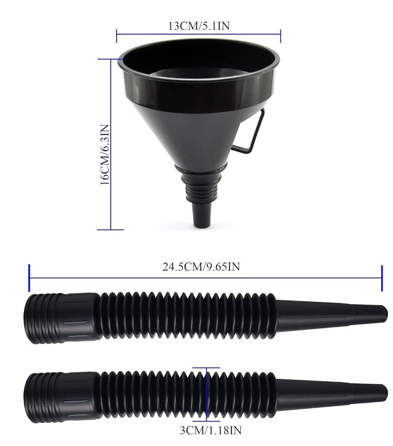 Inditrust 2 in 1 Plastic Funnel Can Spout for Oil | Water | Fuel | Petrol | Diesel | Gasoline for Cars | Bikes | Trucks - Image 4