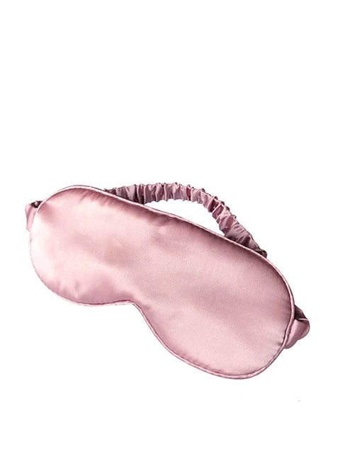 Mulberry Silk Breathable Blockout Sleep Eye Mask, Zero Pressure Soft Comfortable Lightweight Adjustable Blinder, Elastic Silky Eye Cover Soft Satin Blindfold, Ear Hanging Elastic Strap (Pink)