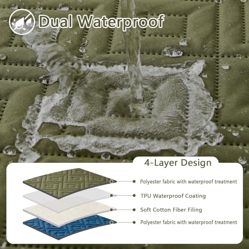 hyha Waterproof Dog Blanket Soft Pet Bed Blankets Waterproof Sofa Couch Cover for Dogs Washable Reversible Pet Couch Covers for Sofa Furniture 30x70 Inch GreenNavy Blue - Image 3