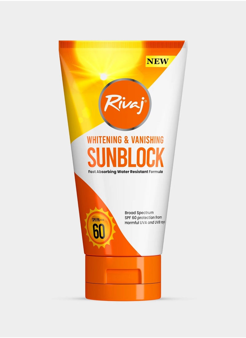 Rivaj UK Spf60 Whitening And Vanishing Sunblock 120ml 