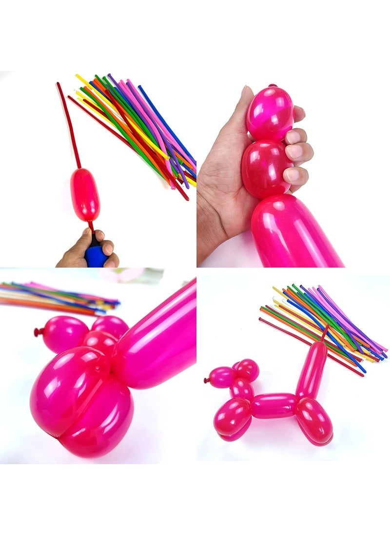 ECVV 100 PIECES Balloons for Twisting Balloon Animal, Long Skinny Latex Balloons for Modelling Magic Balloon Animal Kit for Weddings| Birthdays Party decoration - Image 3