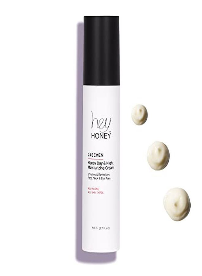 Hey Honey 24Seven Honey Day And Night Moisturizing Cream For Face, Neck & Eye Area | Rich ProBeautifulAging Intensely Hydrate And Reduce The Appearance Of Fine Lines And Wrinkles | 1.7 Oz - Image 1