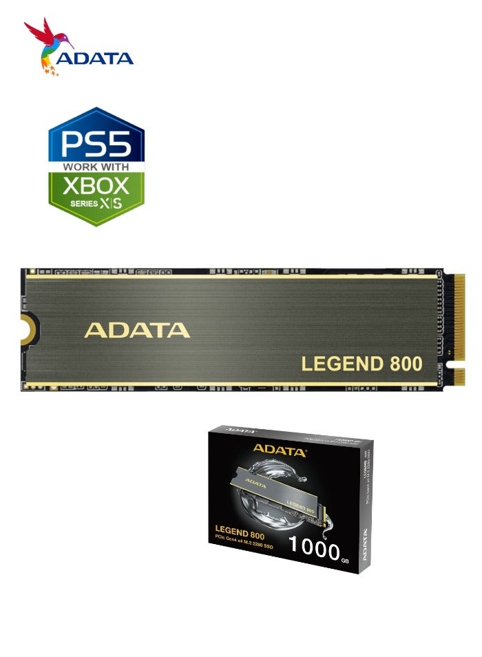ADATA LEGEND 800 1000 GB Solid State Drive NVMe SSD PCIe Gen4x4 M.2 2280 for Laptop Desktop PS5 XBOX - Image 1