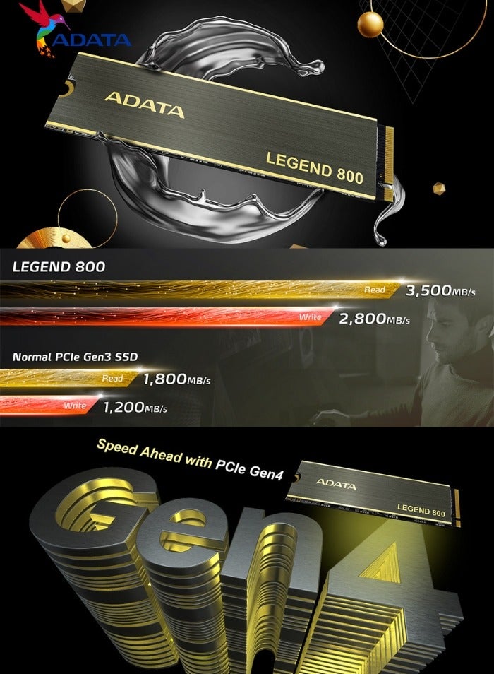 ADATA LEGEND 800 1000 GB Solid State Drive NVMe SSD PCIe Gen4x4 M.2 2280 for Laptop Desktop PS5 XBOX - Image 3
