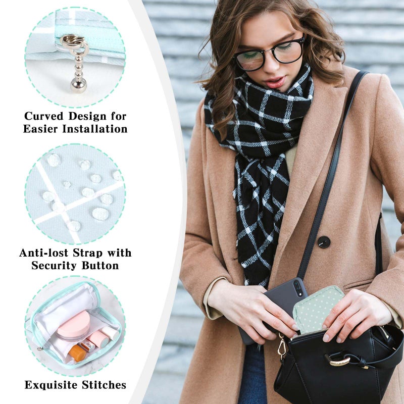WY LIGHTING LEVEL 3 PCS Sanitary Pad Storage Bag Portable Period Bag for Teen Pads/Sanitary Napkins/Tampons, Sanitary Napkin Storage Bag First Period Gifts for School, Daily Hygiene Bag Travel Containers(Grey, Blue) - Image 3