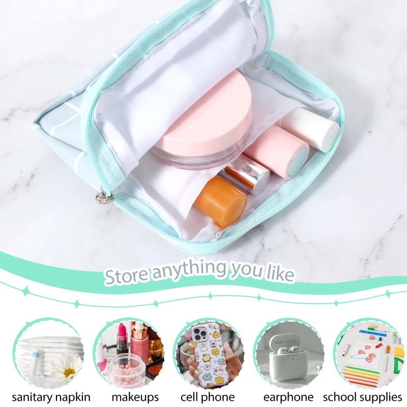 WY LIGHTING LEVEL 3 PCS Sanitary Pad Storage Bag Portable Period Bag for Teen Pads/Sanitary Napkins/Tampons, Sanitary Napkin Storage Bag First Period Gifts for School, Daily Hygiene Bag Travel Containers(Grey, Blue) - Image 4