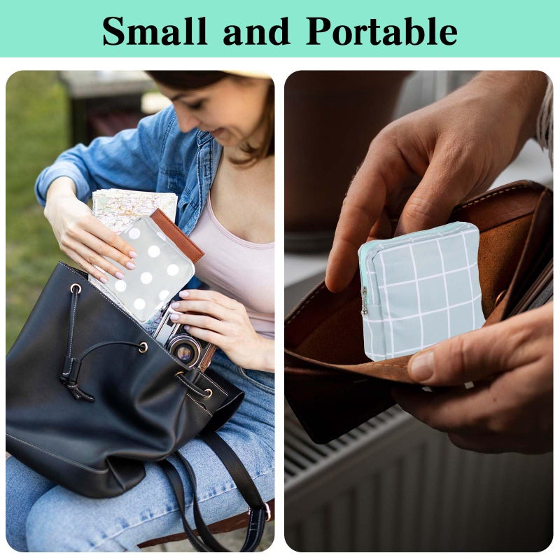 WY LIGHTING LEVEL 3 PCS Sanitary Pad Storage Bag Portable Period Bag for Teen Pads/Sanitary Napkins/Tampons, Sanitary Napkin Storage Bag First Period Gifts for School, Daily Hygiene Bag Travel Containers(Grey, Blue) - Image 5