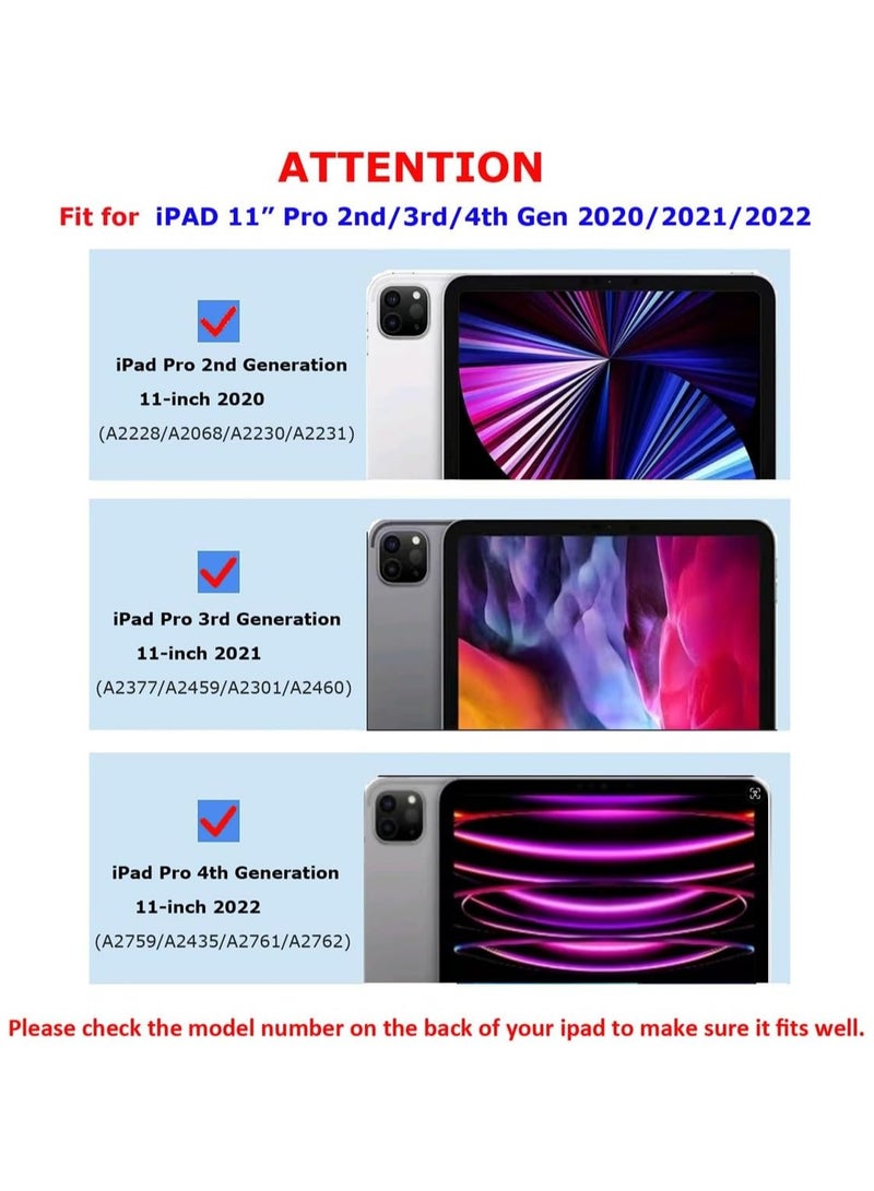 دوسالا جراب دوار لجهاز iPad Pro مقاس 11 بوصة من الجيل الرابع/الثالث/الثاني (2022/2021/2020) مع حامل قلم، حامل واقٍ يدور 360 درجة، غطاء نحيف شفاف، إيقاظ/سكون تلقائي (iPad Pro 11)  - Image 2
