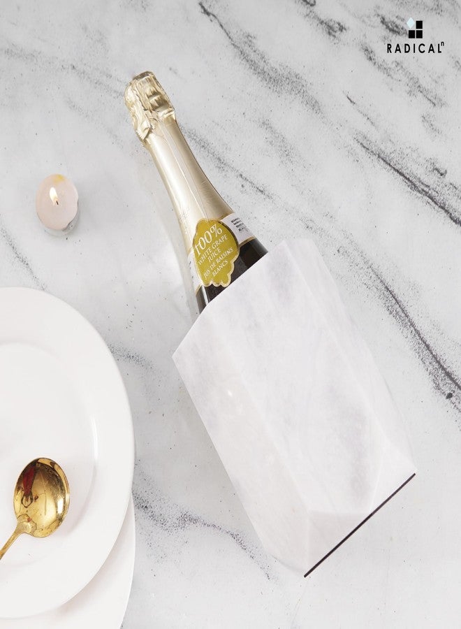 Radicaln Marble Wine Cooler White 6.5" Inches Handmade Insulated Cooler For Champagne - Wine Chiller & Beverage Coolers For Bar Accessories - Wine Bottle Holder - Image 3