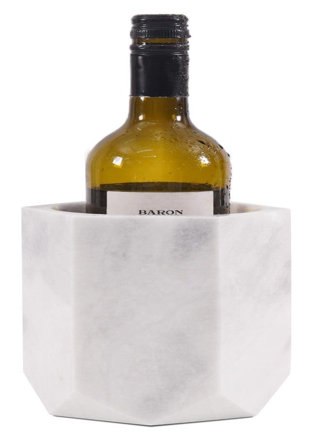 Radicaln Marble Wine Cooler White 6.5" Inches Handmade Insulated Cooler For Champagne - Wine Chiller & Beverage Coolers For Bar Accessories - Wine Bottle Holder - Image 1