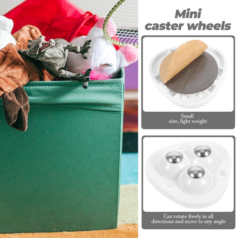 12Pcs Adhesive Mini Caster Wheels Swivel Pulley Silent Smooth Rolling Scratch Resistant - Image 5