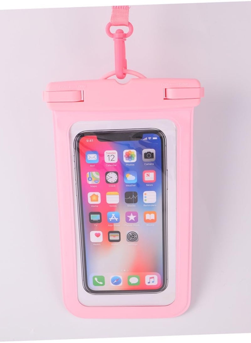Raxoom Touch Screen Waterproof Phone Bag Storage Pouch Mobile Pouch Cellphone Dry Pouch Bag Phone Case Cell Phone Bag Universal Waterproof Case Waterproof Bags for Beach Pink  - Image 3