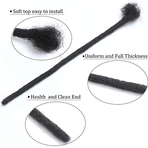 MIUULAAR Loc Extensions Human Hair for Women Men Kids 0.4cm Thickness 30 Strands 10 Inch Natural Black 100% Handmade Permanent Locs Can Be Dyed and Bleached Dreadlock Extensions Real Human Hair - Image 3