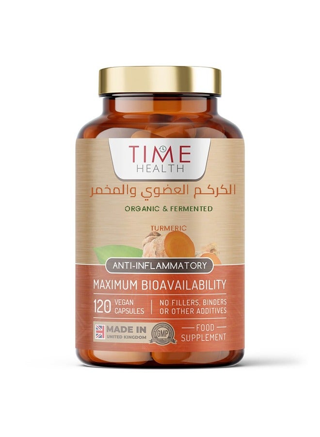 Time Health Organic Fermented Turmeric – Highly Bioavailable – Nutrient Rich – Vegan ,120 Capsules  - Image 2
