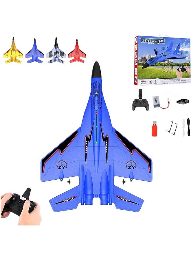 Beauenty - Rc Plane  2.4ghz Rc Remote Control Fighter Model Toy   Remote Control Fighter Jet  360° Remote Control Glider Airplanes with Lights  ZY530 Rc Fighter Jet Plane (B) - Image 1